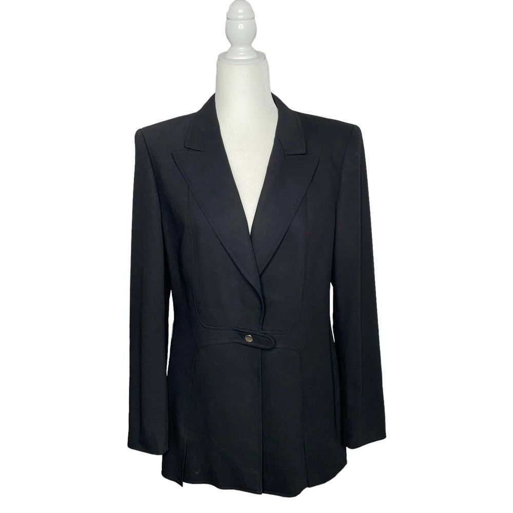 Escadaâwool blend black single button blazer Sz 38 Mediumâ